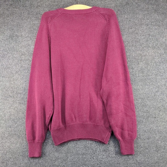 Eddie Bauer Men's Sweater Purple Small Long Sleeve Crew Neck Cotton Vintage - Picture 5 of 11